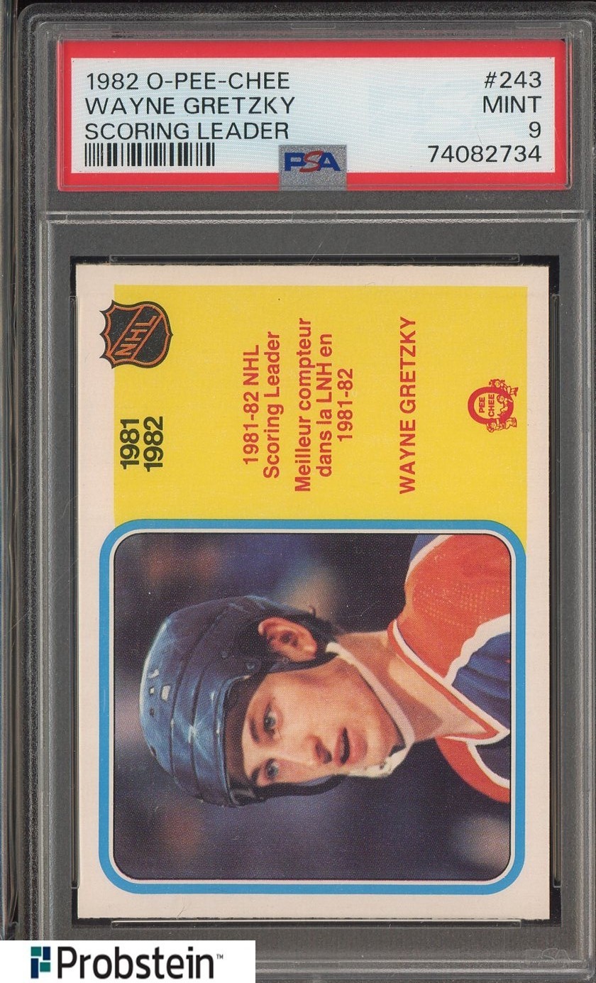 1982 O-PEE-CHEE OPC Hockey Scoring Leader #243 Wayne Gretzky HOF PSA 9