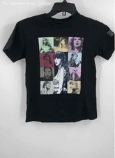 Taylor Swift Girls Black Cotton Short Sleeve Crew Neck Pullover T-Shirt Size M