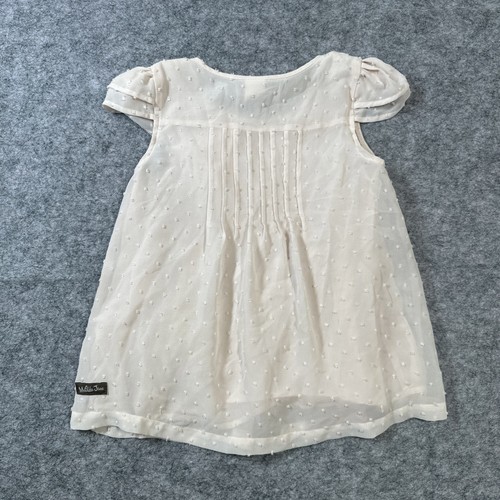Matilda Jane Serendipity Blouse Girls Sz 6 Swiss Dot Blush Top Ruffle Buttons - Picture 3 of 5