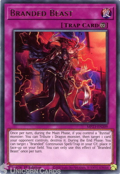 MP23-EN209 Branded Beast :: Rare 1st Edition YuGiOh Card