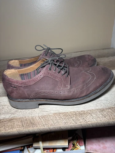 Clarks Collection 15770 Brogue Oxford a coda di rondine in camoscio marrone taglia 9 5