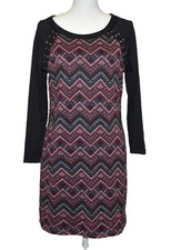 JUNIORS' Three Pink Hearts Chevron Lace-Up Sweater Dress Size XL