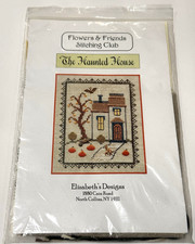 Haunted House Cross Stitch Kit Flowers Friends Stitching Club Halloween Fall NOS