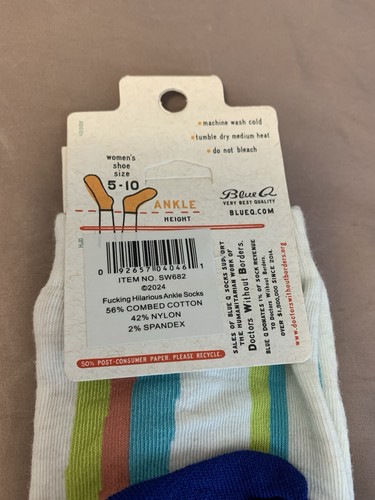 Blue Q Women's Socks - I’m F*cking Hilarious Novelty Funny Silly Ankle Striped - Picture 4 of 4