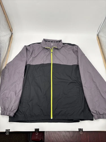 BCG  Mens Black/ Grey Windbreaker size XXXL zipper front. BCG Jacket. video thumbnail