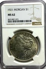 1921 $1 Morgan Silver Dollar MS62 NGC Uncirculated Philadelphia