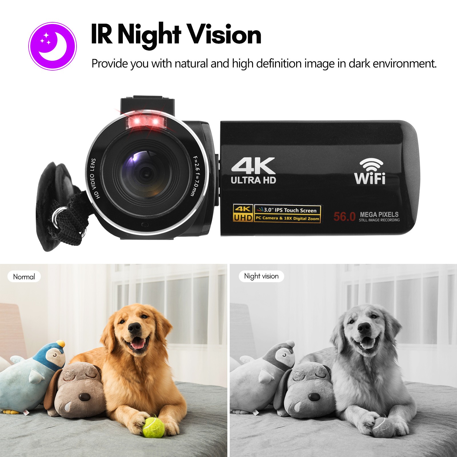 Видеокамеры 4K Digital Video Camera WiFi