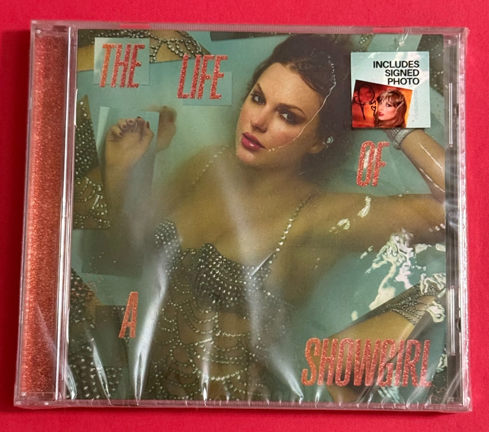 Taylor Swift The Life of a Showgirl CD + SIGNED Photo New/Minor Case Cracks