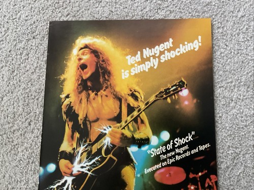 TED NUGENT 1979 "STATE OF SHOCK" LP ORIGINALDRUCK POSTER TYP ANZEIGE EPIC RECORDS - Bild 3 von 5