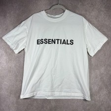 Fear of God Essentials T-Shirt Mens Medium White Logo Print Boxy Tee 65
