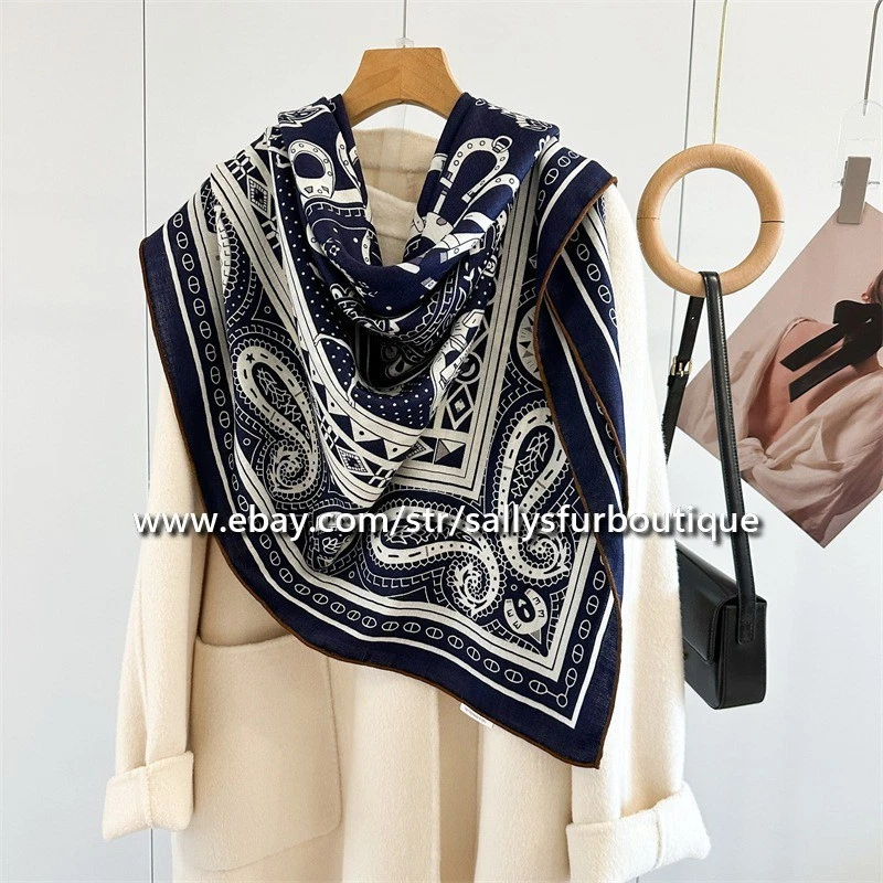 Шарф Sallys 70% кашемир 30% шелк украденное сердце пейсли принт 2 лица шаль 53 дюйма - Изображение 2 из 4