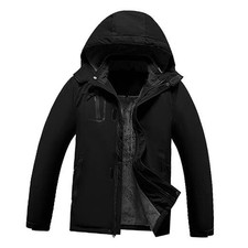 Kid's Waterproof Ski Jacket Warm Fleece Lined Hooded Boy's 14-16 Years Black