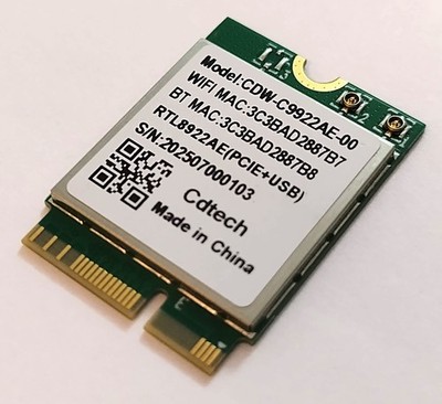 Cdtech CDW-C9922AE-00 Realtek RTL8922AE-CG M.2 Wifi 7 802.11BE Bluetooth 5.4