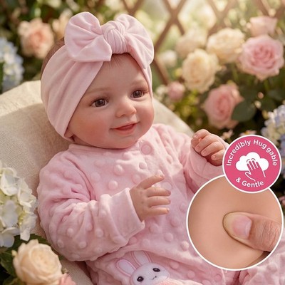 BABESIDE 17'' Süße Reborn Baby Puppe Sunny Weiches Vinyl Real für Kinder Geschenk