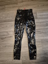 Spanx Black Faux Leather High Rise Leggings Women's Size M