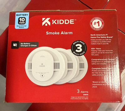 3-Pack Kidde 20SD10 Smoke Alarm 10-Year Sealed Battery Fire Detector