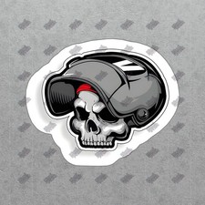Cool Skull with Helmet Vinyl Sticker Motorcycle Decal Edgy Laptop 529903