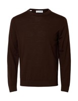 Selected Femme Herren Slhtray Ls Knit Merino Crew Neck Noos, Demitasse, L EU
