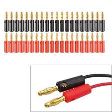 40x 4mm Gold Plated Audio Speaker Wire Cable Screw Banana Plug Connector Adapter