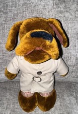 Dakin Mcgruff 1981 Brown Plush Puppy Dog 11 Inch Wearing Tan Long Coat