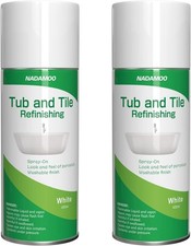 Nadamoo Ceramic Porcelain Spray Paint 15.22 Fl Oz Pack Of 2 White Refinish Bath 2.82 per fl oz
