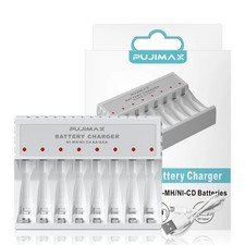8 Slot Battery Charger For Ni-MH Ni-CD AA AAA Rechargeable Batteries Fast Charge