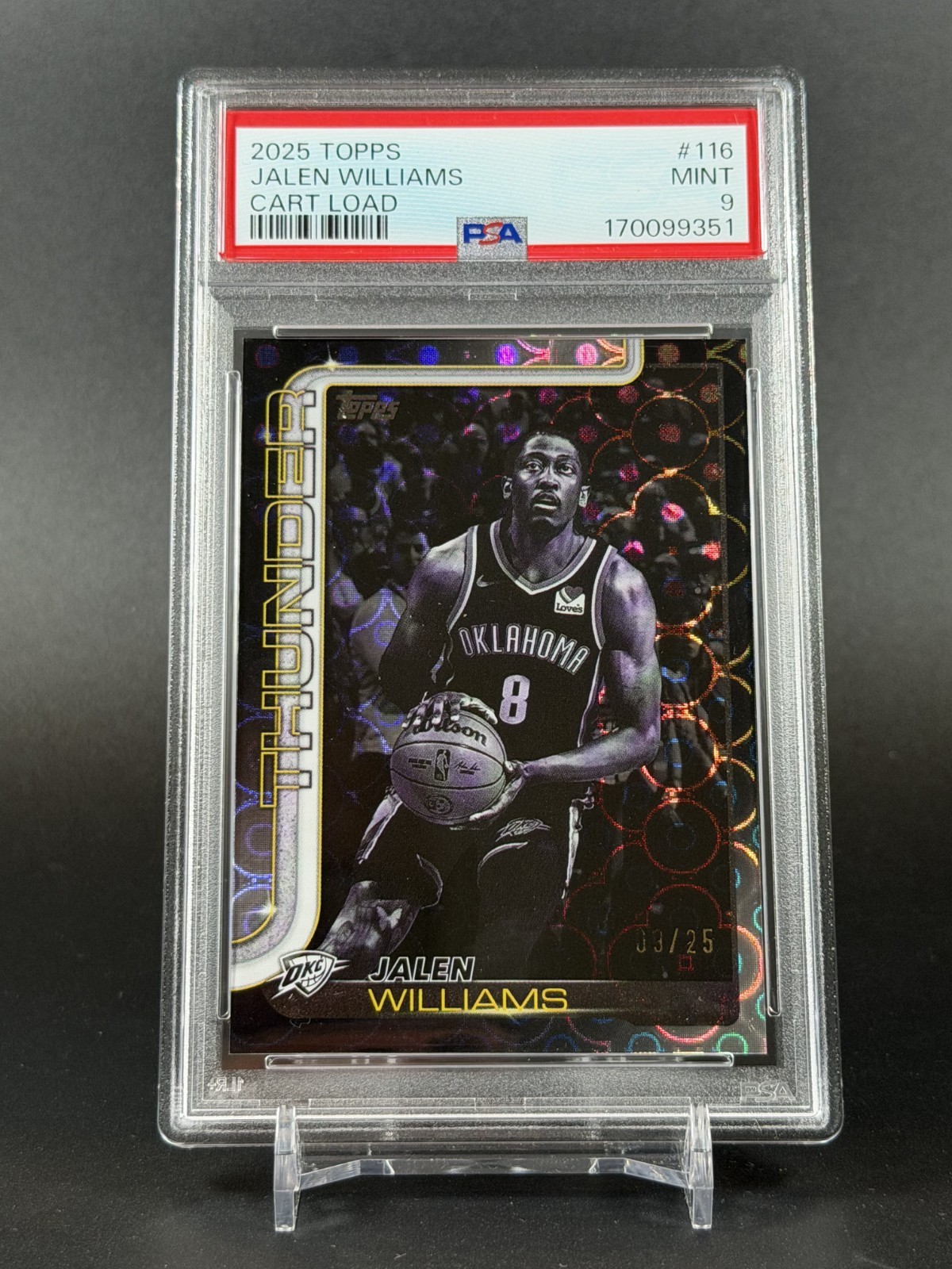 2025 Topps Jalen Williams Cart Load /25 SSP PSA 9 POP 1 RARE Thunder JDub