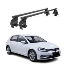 Smooth Roof Racks Cross Bars Luggage Carrier for VW Golf Mk7 2015-2021 Black 2x