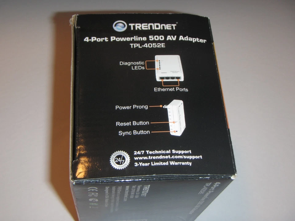 TRENDnet TPL-4052E 500 MB/s Powerline AV 4x Port Ethernet Adapter, Open Box - Image 4 of 4