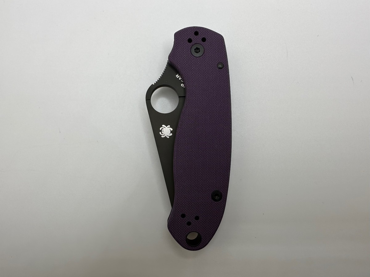 New Spyderco Para 3 /Purple G10 /Cruwear DLC /C223GPPRBK