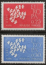 Timbre France 1961 N°1309 et 1310 EUROPA neuf** sans  trace de charnière TTB
