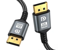 16K DisplayPort Cable 2.1, DP Cable [16K@60Hz, 8K@120Hz, 4K@240Hz, 40Gbps]