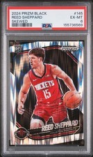 2024 PANINI PRIZM BLACK SKEWED #145 REED SHEPPARD ROOKIE RC 132/249 PSA 6