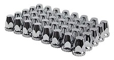 ABS Chrome Plastic 33mm Thread-on Standard Lug Nut Covers for Semi Pack of 40