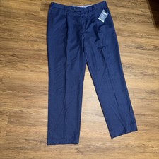 Hart Schaffner Marx Pants Men 38R Blue Chicago Un-hemmed