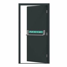 Industrial Fire Exit Door | RAL7016 Grey | Emergency Panic Escape Steel Security