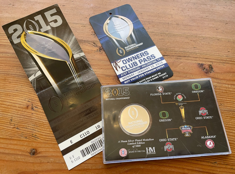 2015 CFP National Championship OHIO STATE--Highland Mint Coin/Ticket/Club Pass