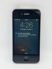 Apple iPhone 4S A1387  - Powers On, Cracked Screen, Broken Home Button