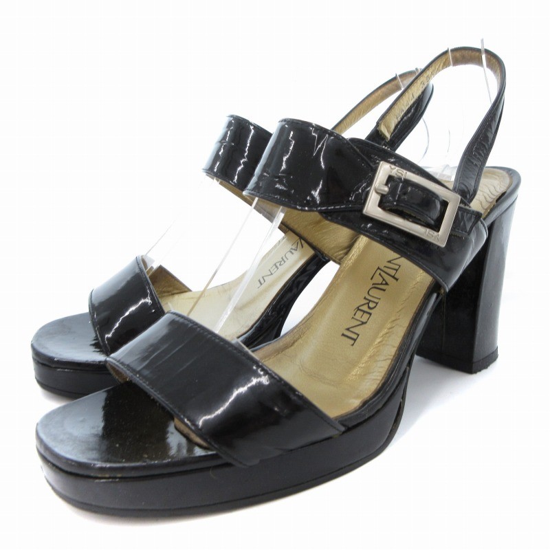 Yves Saint Laurent Women’s Black Leather Strap High Heel Sandals US 5/EU 35 Used