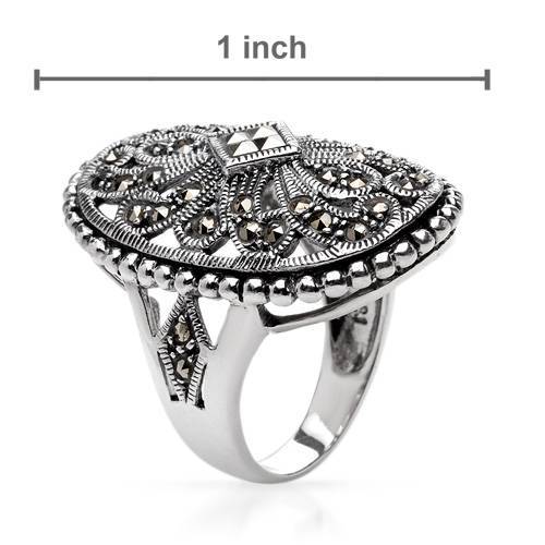 Lovely Brand New Ring With Genuine Marcasites in 925