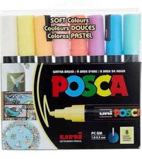 Uni-Posca Paint Marker - Soft Colors - Set of 8 - PC5M - NEW with FREE Shipping