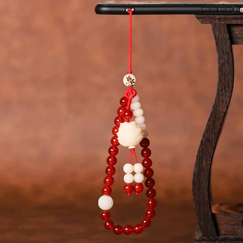 Red Agate Mobile Phone Chain Lanyard for Women Cellphone Lanyards - Zdjęcie 8 z 11