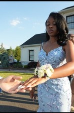 Gorgeous Light Blue Glittery Prom Dress Size 4