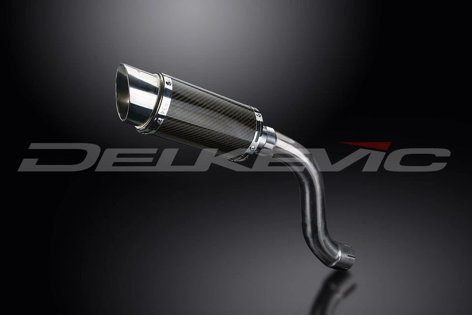 Triumph Daytona 955i 2001-2006 Kit de silenciador de escape de carbono redondo de 8" sin cordones Foto 2 de 4