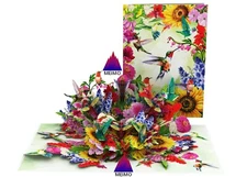 3D Pop Up Greeting Card Hummingbird Flower Floral Mother Birthday Valentine Gift