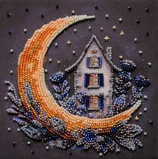 DIY Mini Bead Embroidery Kit Night Sky Magic Beadwork Beaded Stitching Set