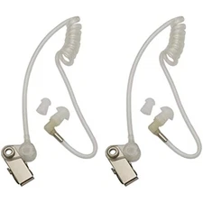 2pcs Earphone Earpiece Coil Acoustic Air Tube for Two-Way Radio Headsets White