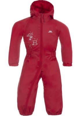Trespass Jungen Kinder Regenset Dripdrop - Babies Rain Suit Signal Red