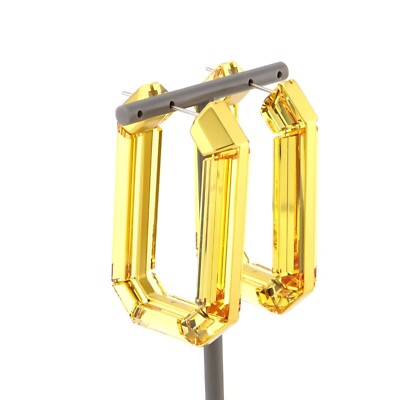 NWB Lucent hoop earrings Statement, Octagon shape, Yellow - 5633954