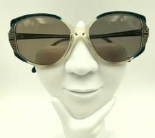 Vintage Marcolin 1120 Kelsey Blue Gold Transparent Oval Sunglasses FRAMES ONLY